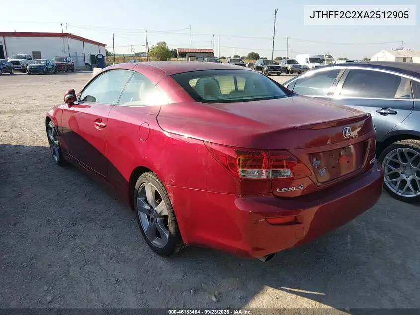 2010 LEXUS IS VIN JTHFF2C2XA2512905 — фото 3