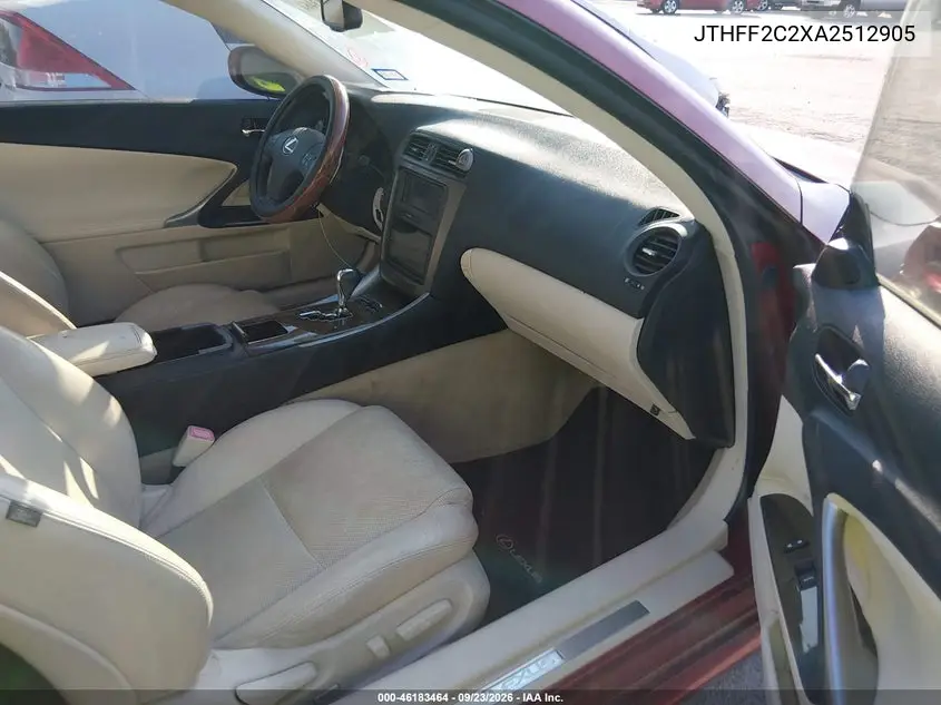 2010 LEXUS IS VIN JTHFF2C2XA2512905 — фото 5