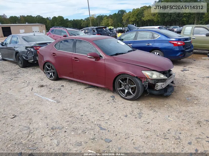 LEXUS IS 2010, VIN JTHBF5C20A5114312