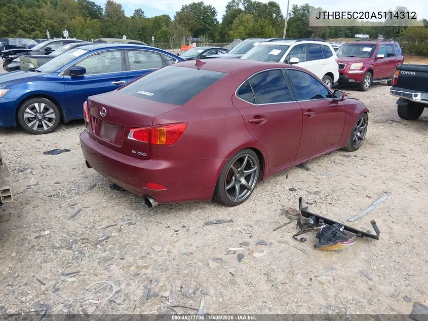 2010 LEXUS IS VIN JTHBF5C20A5114312 — фото 4