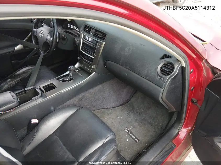 2010 LEXUS IS VIN JTHBF5C20A5114312 — фото 5