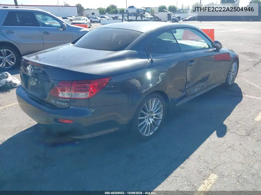2010 LEXUS IS VIN JTHFE2C22A2504946 — фото 4