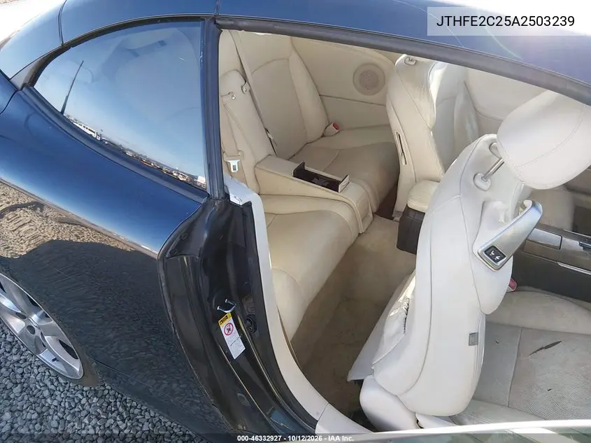 2010 LEXUS IS VIN JTHFE2C25A2503239 — фото 9