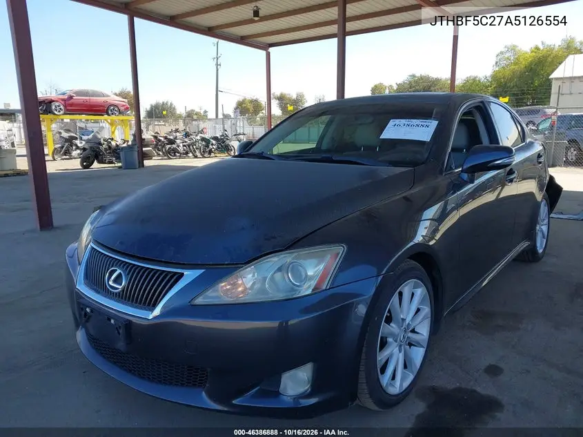 2010 LEXUS IS VIN JTHBF5C27A5126554 — фото 2