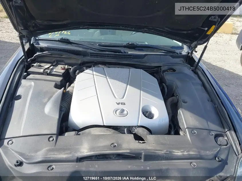 2011 LEXUS IS VIN JTHCE5C24B5000418 — фото 10