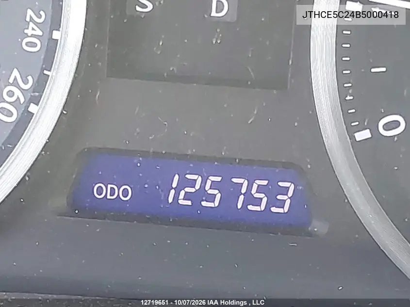 2011 LEXUS IS VIN JTHCE5C24B5000418 — фото 15