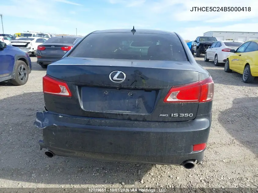 2011 LEXUS IS VIN JTHCE5C24B5000418 — фото 16