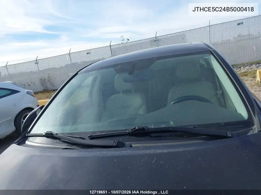2011 LEXUS IS VIN JTHCE5C24B5000418 — фото 17