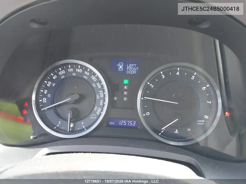 2011 LEXUS IS VIN JTHCE5C24B5000418 — фото 7