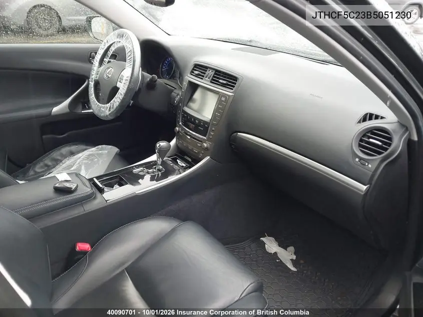 2011 LEXUS IS VIN JTHCF5C23B5051230 — фото 5