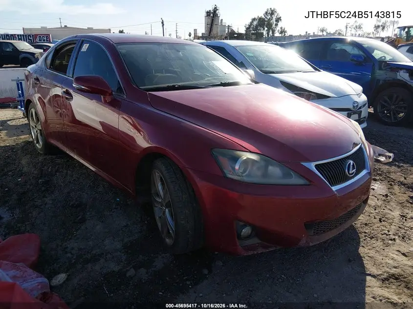 LEXUS IS 2011, VIN JTHBF5C24B5143815