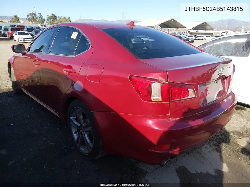 2011 LEXUS IS VIN JTHBF5C24B5143815 — фото 3
