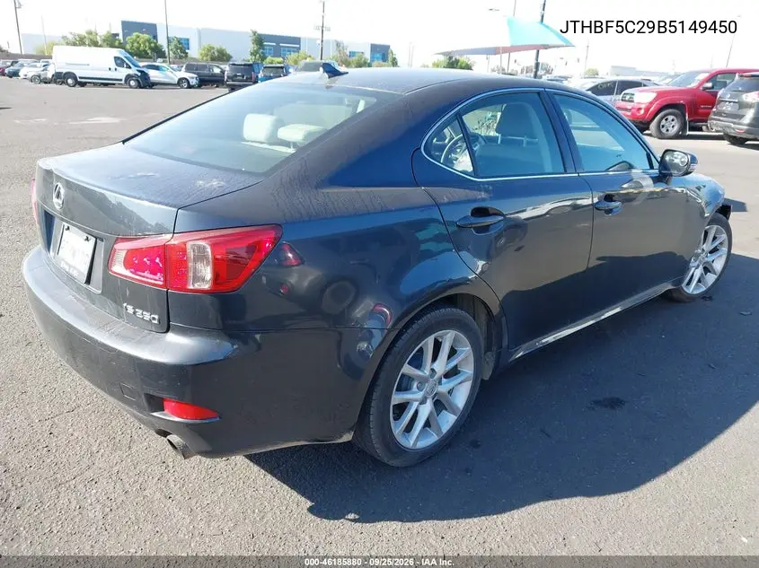 2011 LEXUS IS VIN JTHBF5C29B5149450 — фото 4
