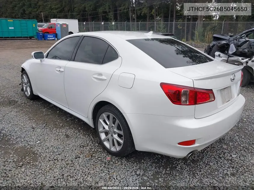 2011 LEXUS IS VIN JTHCF5C26B5045650 — фото 3
