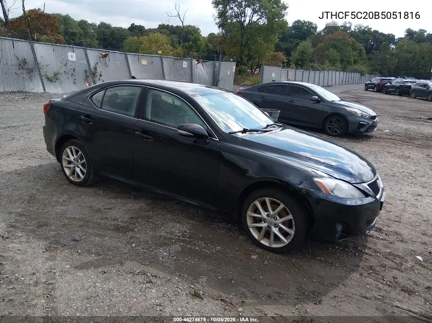 LEXUS IS 2011, VIN JTHCF5C20B5051816