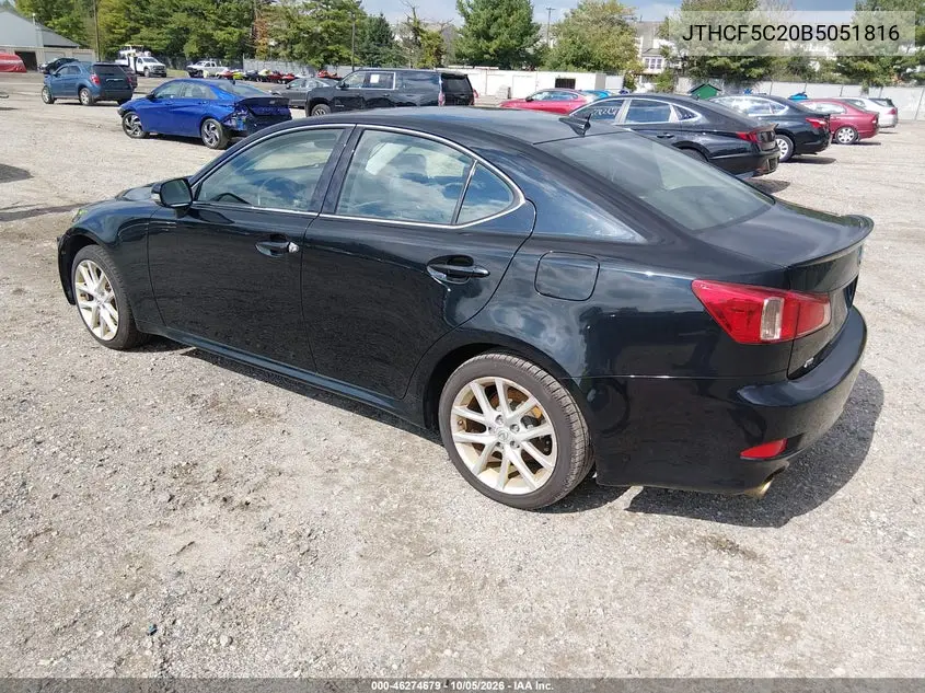 2011 LEXUS IS VIN JTHCF5C20B5051816 — фото 3