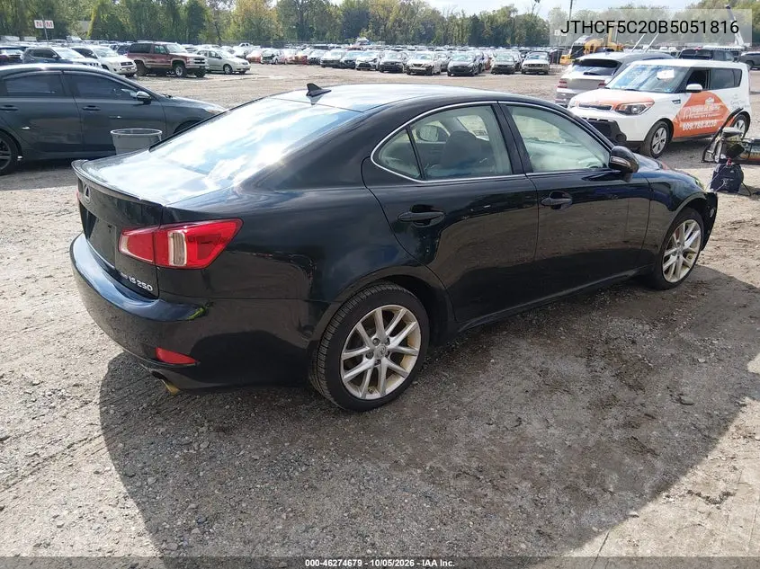 2011 LEXUS IS VIN JTHCF5C20B5051816 — фото 4