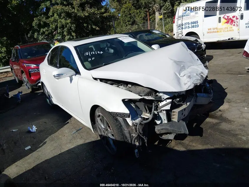 LEXUS IS 2011, VIN JTHBF5C28B5143672