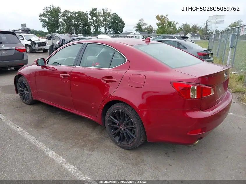 2012 LEXUS IS VIN JTHCF5C28C5059762 — фото 3