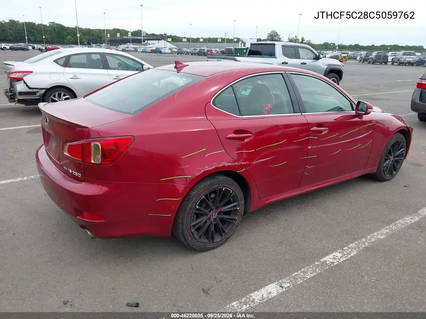 2012 LEXUS IS VIN JTHCF5C28C5059762 — фото 4