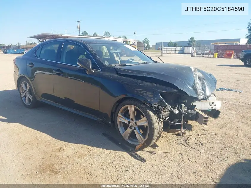 LEXUS IS 2012, VIN JTHBF5C20C5184590
