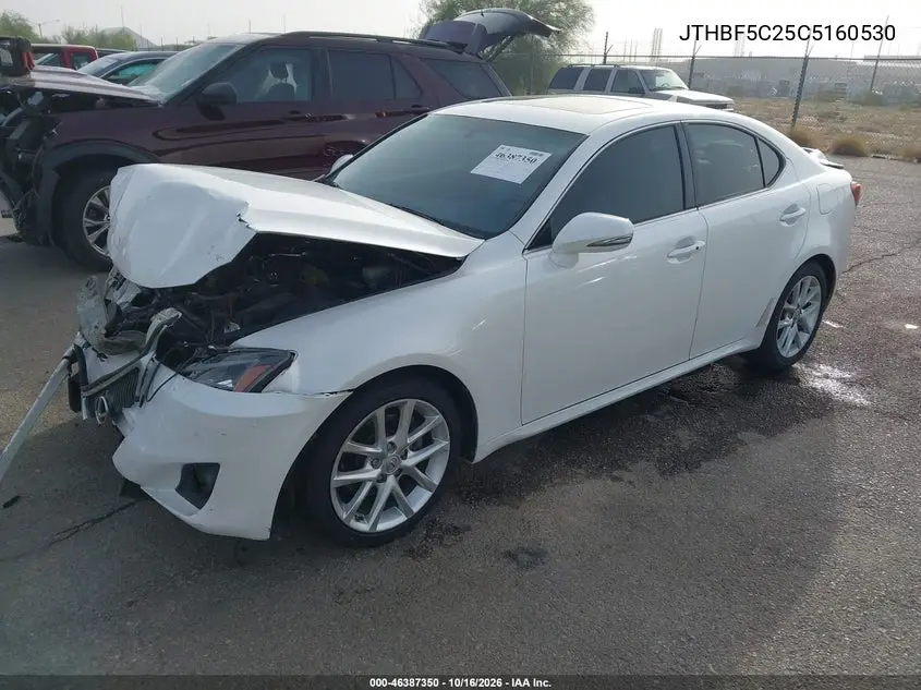 2012 LEXUS IS VIN JTHBF5C25C5160530 — фото 2