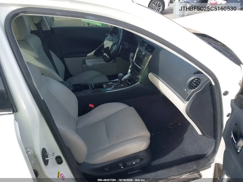 2012 LEXUS IS VIN JTHBF5C25C5160530 — фото 5