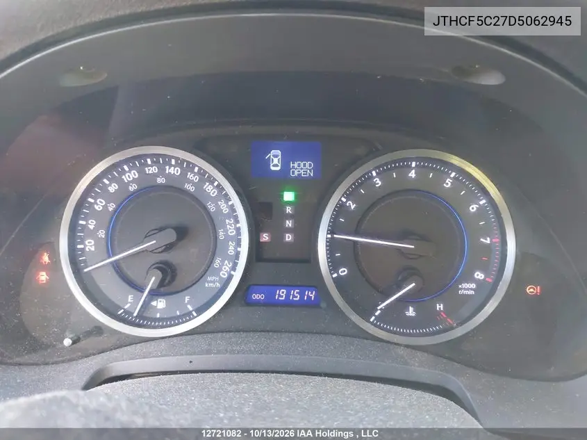2013 LEXUS IS VIN JTHCF5C27D5062945 — фото 7
