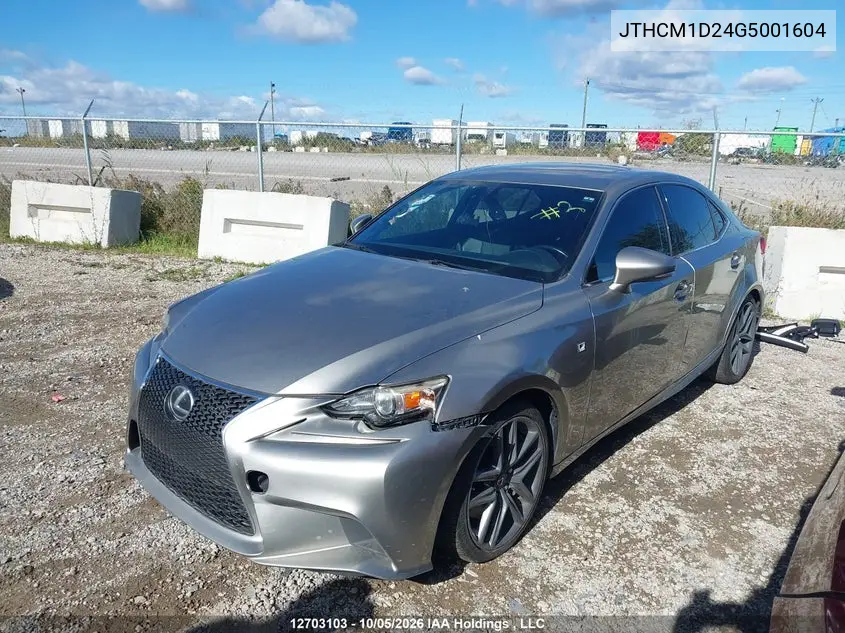 2016 LEXUS IS VIN JTHCM1D24G5001604 — фото 2