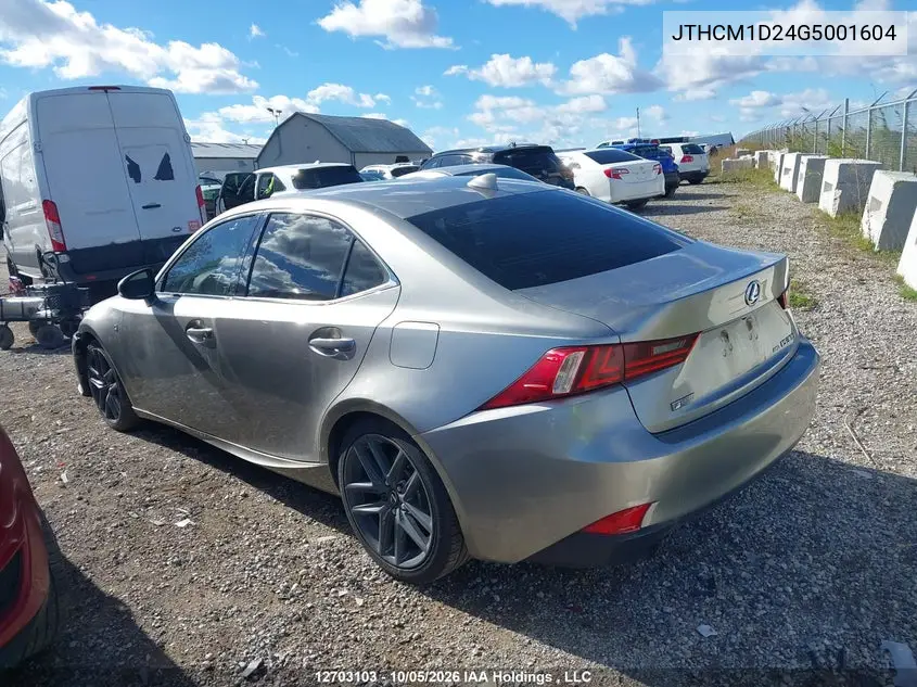 2016 LEXUS IS VIN JTHCM1D24G5001604 — фото 3