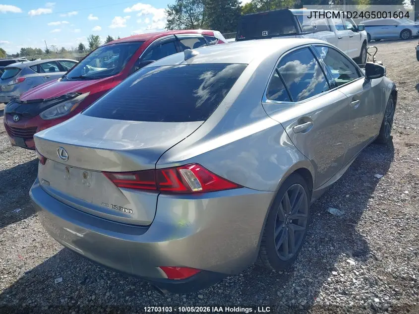 2016 LEXUS IS VIN JTHCM1D24G5001604 — фото 4