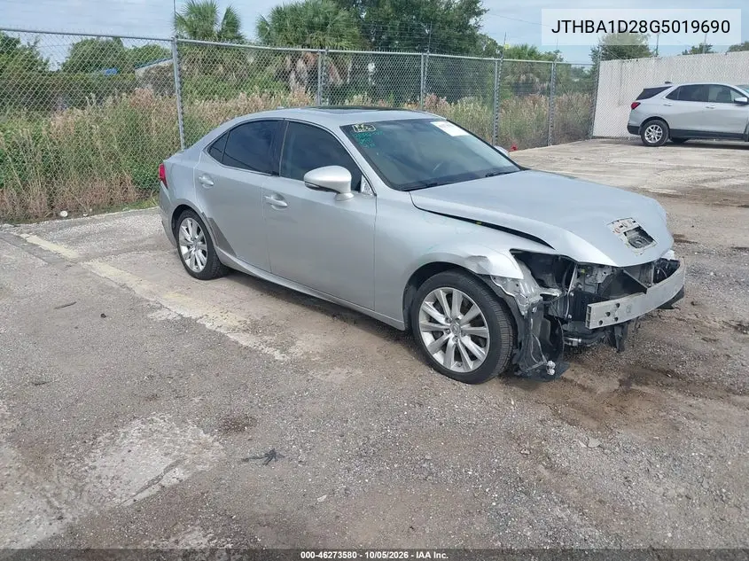 LEXUS IS 2016, VIN JTHBA1D28G5019690