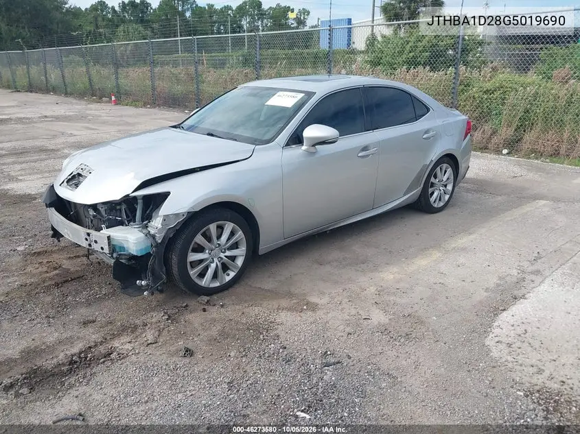 2016 LEXUS IS VIN JTHBA1D28G5019690 — фото 2