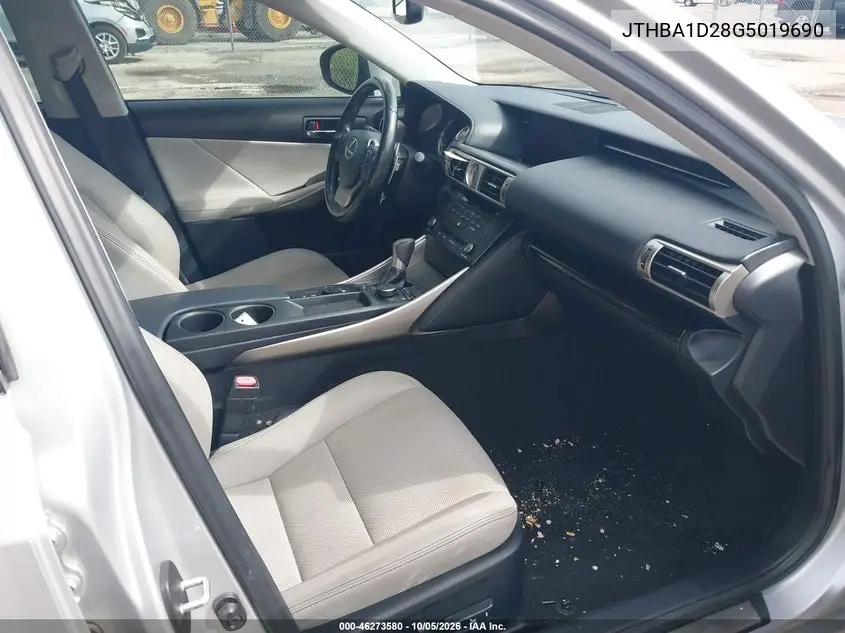 2016 LEXUS IS VIN JTHBA1D28G5019690 — фото 5