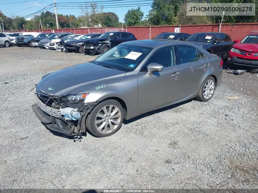 2016 LEXUS IS VIN JTHCM1D29G5006278 — фото 2