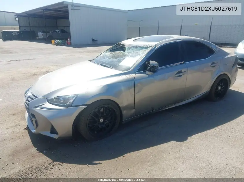 2018 LEXUS IS VIN JTHC81D2XJ5027619 — фото 2