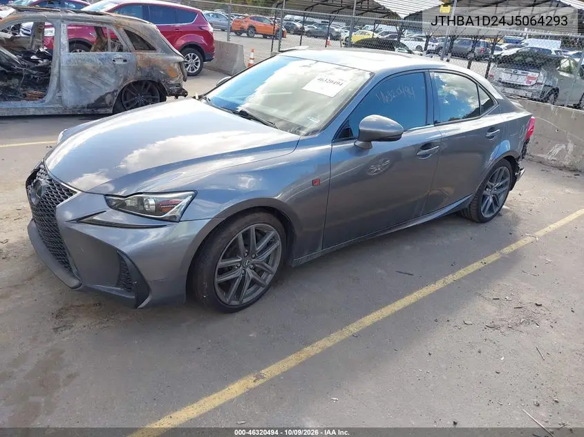 2018 LEXUS IS VIN JTHBA1D24J5064293 — фото 2