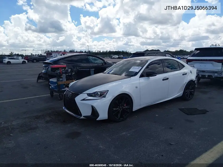 2018 LEXUS IS VIN JTHBA1D29J5066394 — фото 2