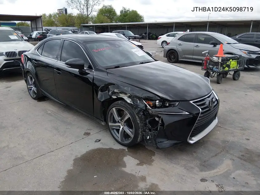 LEXUS IS 2019, VIN JTHBA1D24K5098719