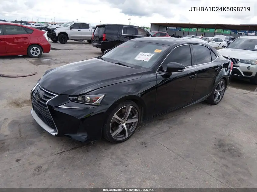 2019 LEXUS IS VIN JTHBA1D24K5098719 — фото 2