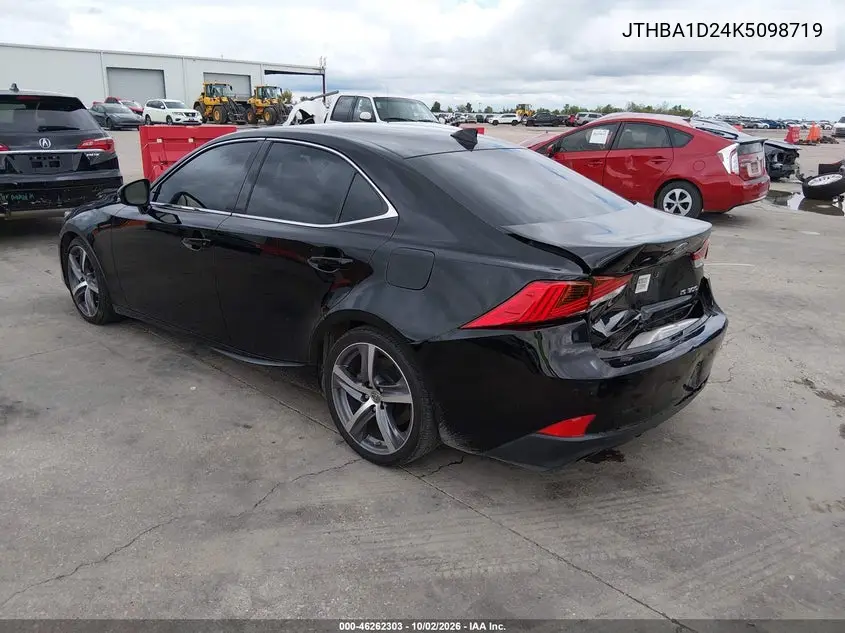 2019 LEXUS IS VIN JTHBA1D24K5098719 — фото 3