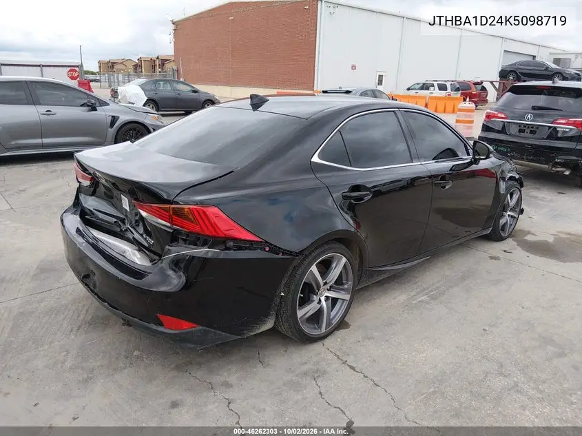 2019 LEXUS IS VIN JTHBA1D24K5098719 — фото 4