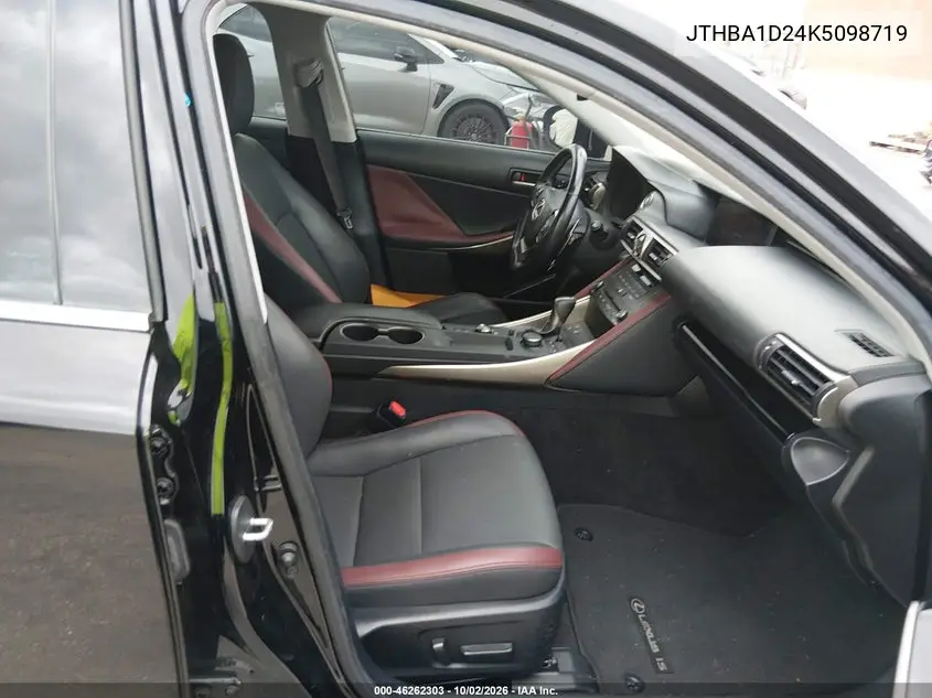 2019 LEXUS IS VIN JTHBA1D24K5098719 — фото 5