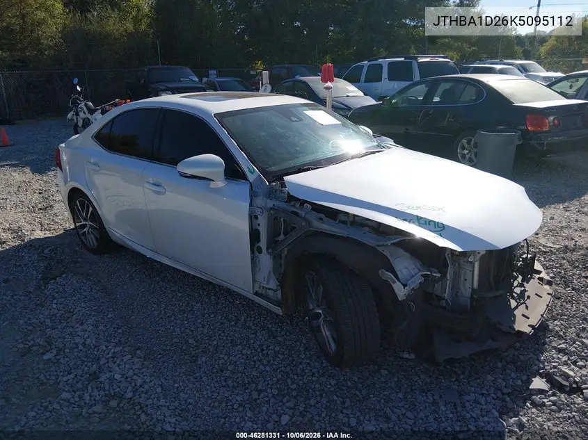 LEXUS IS 2019, VIN JTHBA1D26K5095112