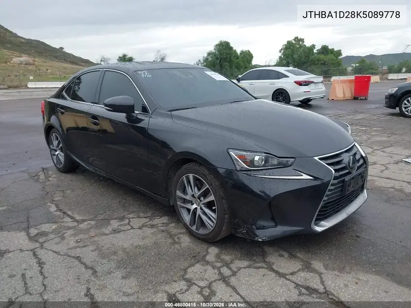LEXUS IS 2019, VIN JTHBA1D28K5089778