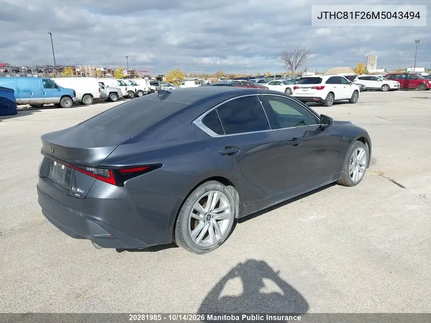 2021 LEXUS IS VIN JTHC81F26M5043494 — фото 4