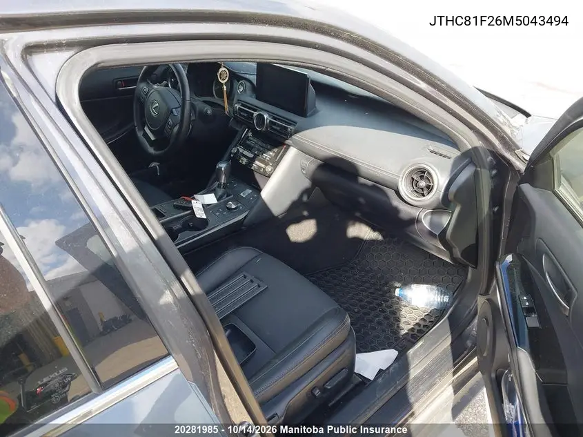 2021 LEXUS IS VIN JTHC81F26M5043494 — фото 5