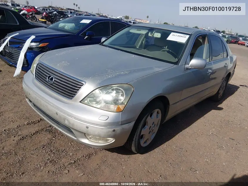 2001 LEXUS LS VIN JTHBN30F010019728 — фото 2
