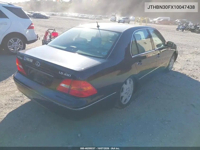 2001 LEXUS LS VIN JTHBN30FX10047438 — фото 4