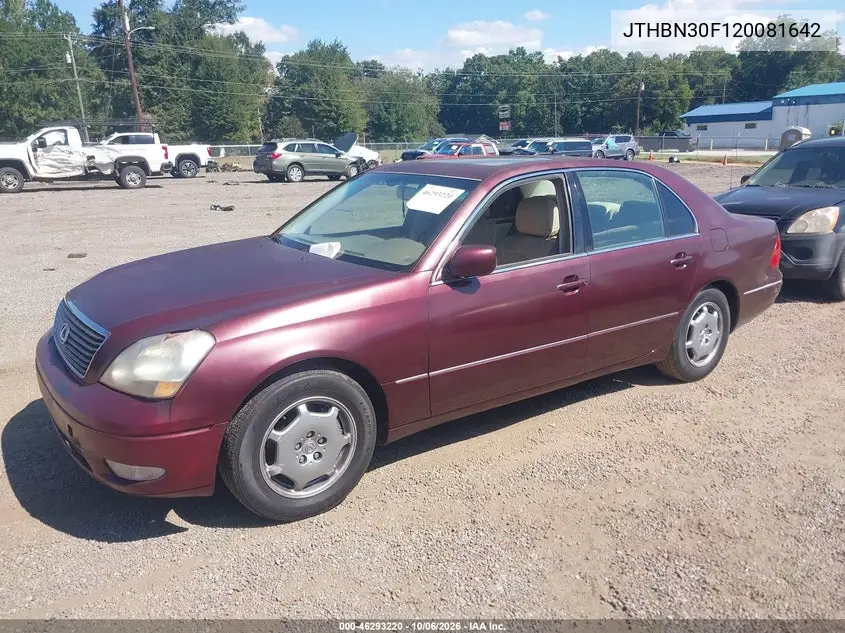 2002 LEXUS LS VIN JTHBN30F120081642 — фото 2